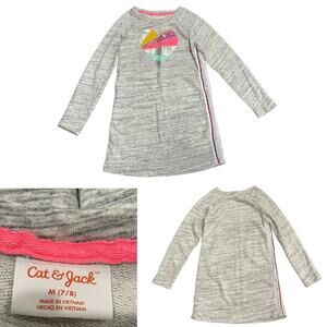 Cat & Jack Rainbow Heart Jersey Knit Dress Size 7/8 Kidscore